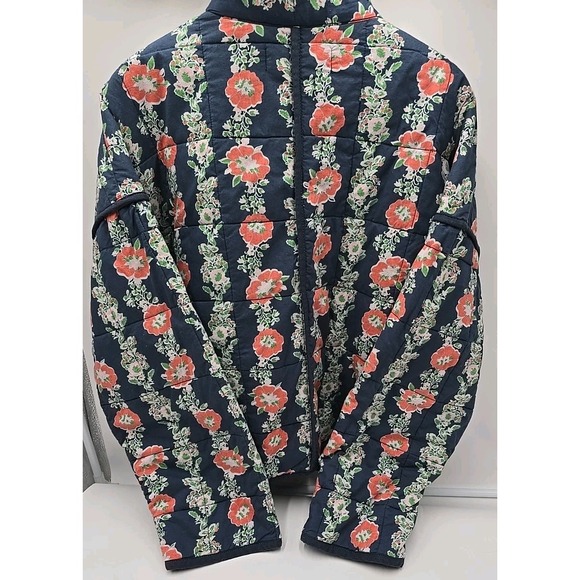 Free People Chloe Floral-Print Quilted Cotton Jacket Blue M Cottagecore Y2K - Picture 4 of 9